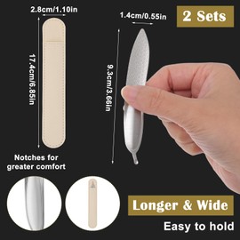 Yuanchu 2 Sets Toenail File for Thick Toenails, Double Sided Metal Nail File Professional Heavy Duty Toe Nail Files for Thick Natural Nails, Dog, Men, Women, Seniors, Home, Salon or Travel Use