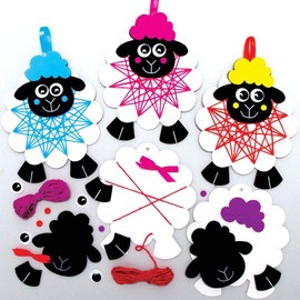 Baker Ross Fluffy Sheep Weaving Kits - Pack of 6, Weaving Kits for Kids (AX858)