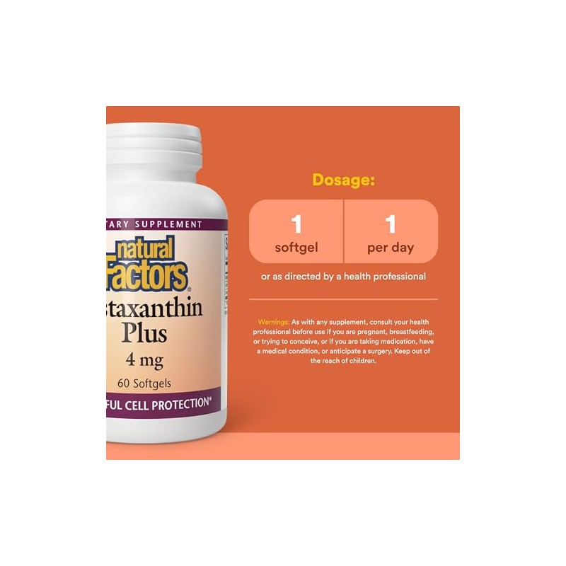 Natural Factors, Astaxanthin Plus, soporte antioxidante para la salud ocular,