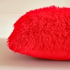ERLOXO Faux Fur Red Throw Pillow Cases Ultra Soft Fuzzy