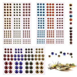 TVETE Fishing Fisheye Lures Eye Eye Seal Lures (438 Pieces, 10 Styles, 6 Sizes) Various Fish Eye Simulation Multicolor Realistic DIY Lures Fishing Repair Handmade, Bulk Bait, Handmade