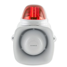 Seco-Larm SH-816S-SQ/R Enforcer Siren/Strobe with Audio Input, Red