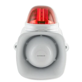 Seco-Larm SH-816S-SQ/R Enforcer Siren/Strobe with Audio Input, Red