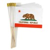 QQSD California Small Flag Stick Mini Hand Held Flags -
