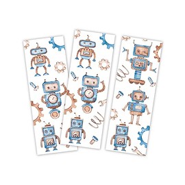 12 Bookmarks Robot Party Bags for Children's Birthday Boys Party Favours for Boys Birthday