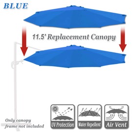 Strong Camel Round Replacement Canopy Cover for 11.5' 7 Ribs Roma Cantilever Patio Umbrella Parasol Top
