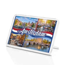 1 x Amsterdam Square Magnet - Netherlands Dutch Landmarks City Travel Holiday Fridge Magnetic Travel Souvenir Family Friend Women Men #83190