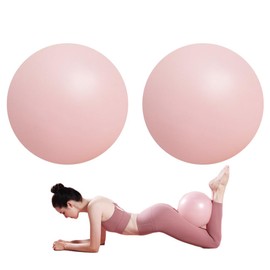 2 Pack Exercise Balls, 9.8 Inch Pilates Balls Barre Balls Mini Yoga Balls, Anti-Burst Fitness Small Bender Balls for Pilates, Yoga, Core Training and Physical Therapy, Improves Balance (Pale Pink)