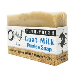 O My! Goat Milk Pumice Soap 6oz | Made with Farm-Fresh Goat Milk | Free of Parabens & More | Handcrafted USA