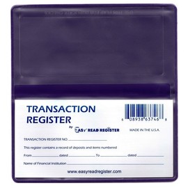 5 Checkbook Transaction Registers with Vinyl Checkbook Cover (Purple Jam)