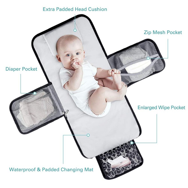 Lekebaby Portable Nappy Changing Mat Baby Travel Change Mat with