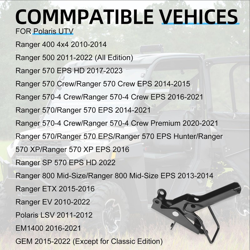 Left Hand Tailgate Latch Assembly Compatible with Polaris UTV Ranger