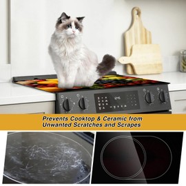 Kitchenraku Hob Cover 61x53cm, Electric Hob Covers, Ceramic Hob Covers, Glass Hob Covers, 61x53cm Hob Covers for Electric Cookers to Protect from Scratches (Fruits Pattern)
