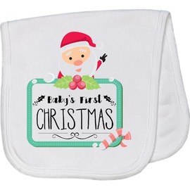 inktastic Baby's First Christmas Baby Burp Cloth White 3ff48