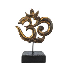 Figurine 'Ôm (Aum) Wooden Carved Indian Decoration