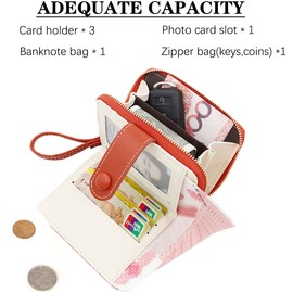 LZSXDWXY Women's Wallet, Fashion Cute Daisy Flowers Print Wallets with Exterior Zipper Around Coin Purse Bifold Bill Wallet with Credit Card Holder Id Window