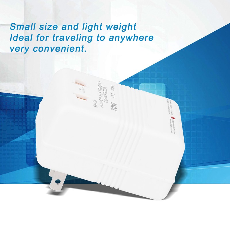 70W Power Converter to Dual Channel Transformer Adapter for Travel