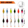Fishing Lure Spinner Bait, 12pcs Spoon Lures Hard Metal Fishing