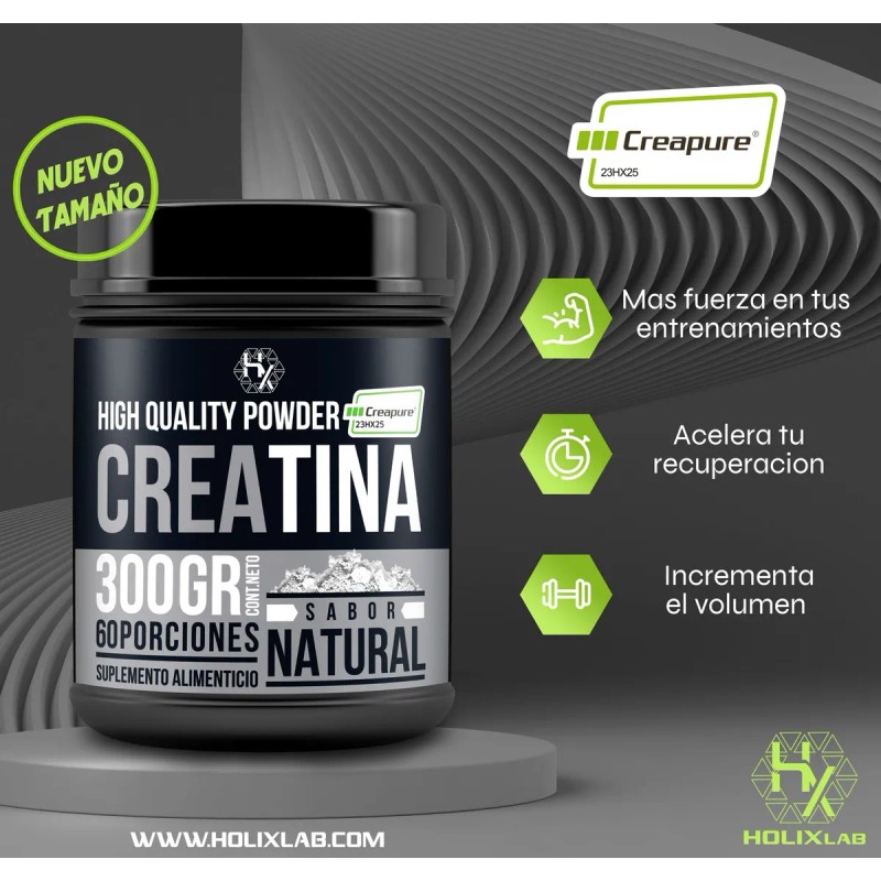 Holix Lab Creatina Monohidratada 300gr 60 Serv. Creapure Sfn