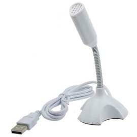 Microphone USB PC Streaming Gaming Microphone Plug & Play for Home Studio - White, Pack of 1