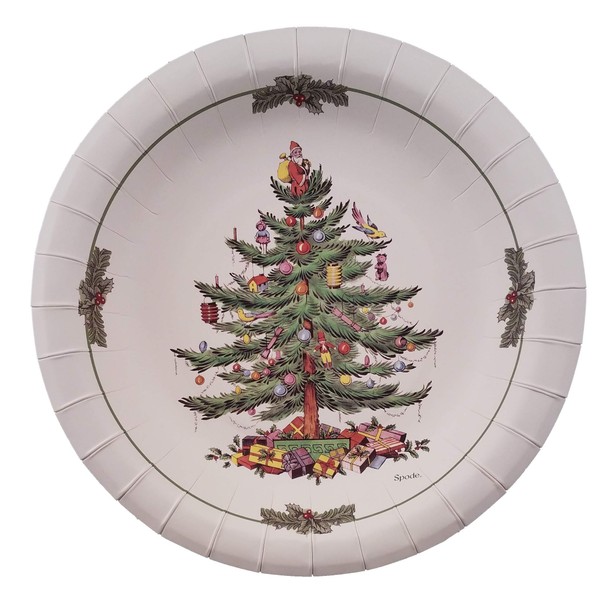 Spode Paper Christmas Tree Luncheon/dessert Plates 16 Cnt