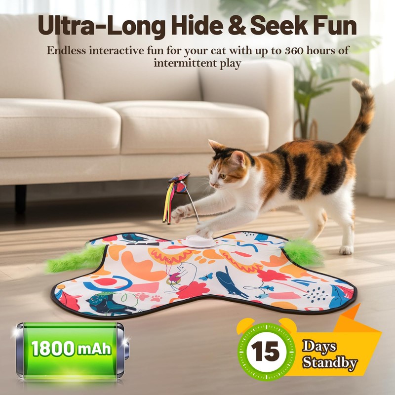 Pitycbo Interactive Cat Toys, Automatic Hide and Seek Cat Toys
