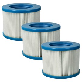 vhbw 3 x Filter Cartridge Compatible with Arebos 24 V 70 W Pool - Replacement Filter Blue White