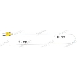 Testo 0602 5693 TC Type K Flexible Immersion Measurement Tip, -200 to 1300 Degree C Range, Class 1, 3mm Diameter x 1000mm Length for 175 T3 Temperature Data Logger