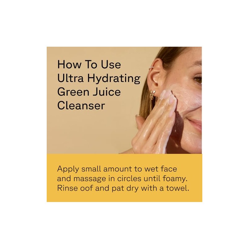 Acure, gel limpiador facial ultra hidratante de jugo verde 118