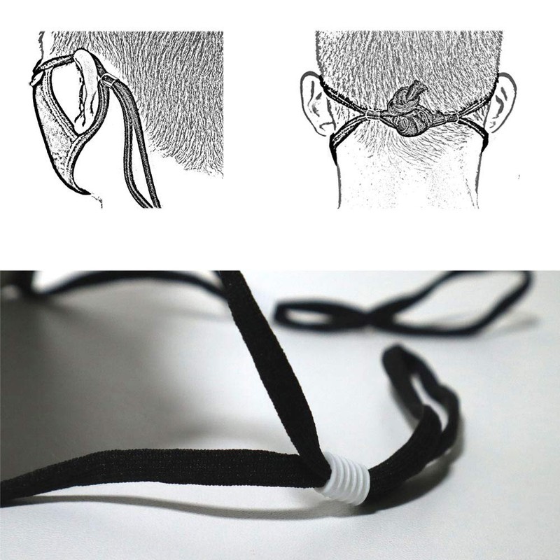CINNEA® Jeans Adjustable Mouth Guard Mask Dark Denim Black 2