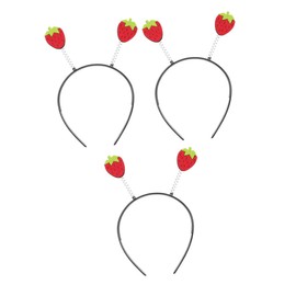 BESPORTBLE 3pcs Strawberry Costume Headband Cute Fruit Hair Bopper for Adults Fun Accessory for Carnival Easter and Themed Celebrations Lightweight Comfortable Design