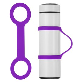 PATIKIL Water Bottle Carrier Grip, Portable Soft Silicone Non-Slip Water Handle Grip Water Bottle Holder Strap for Outdoor Running Bike Gym Jogging Carrying, Purple