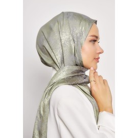 Gigi Scarfs Hijab Scarf for Women – Long & Soft Hijab, Shawl, Head Scarf, Gi Shine Jacquard Shawl – 29.5" x 72.8" (Pastel Mint & Gray, 29.5" x 72.8", Gi Shine)