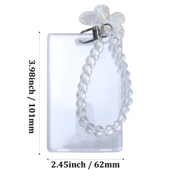 esahpss Kpop Photocard Holder Keychain,4.13" Lx2.56 W Bus Card Student Card Pendant Keychain Badge Holder(Crystal Butterfly Rope)