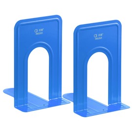 Jazooli Metal Book Ends | Perfect as Bookends for Shelves, Book Shelves, Desk Shelf and More | Office Accessories & Home Decor Book Shelf & Desk Organiser | Pack of 2 (Blue)
