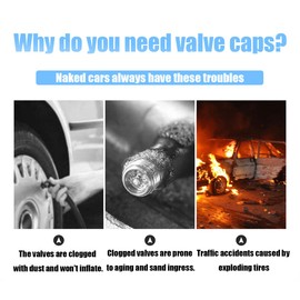 Osilly Car Tire Stem Valve Caps, 4 Pcs Aluminum Alloy Valve Stem Covers, Corrosion Resistant Leak-Proof Tire Cap Cover Accessories, Hexgon Style Wheel Air Valve Caps for SUV Car Bike (Multicolor)