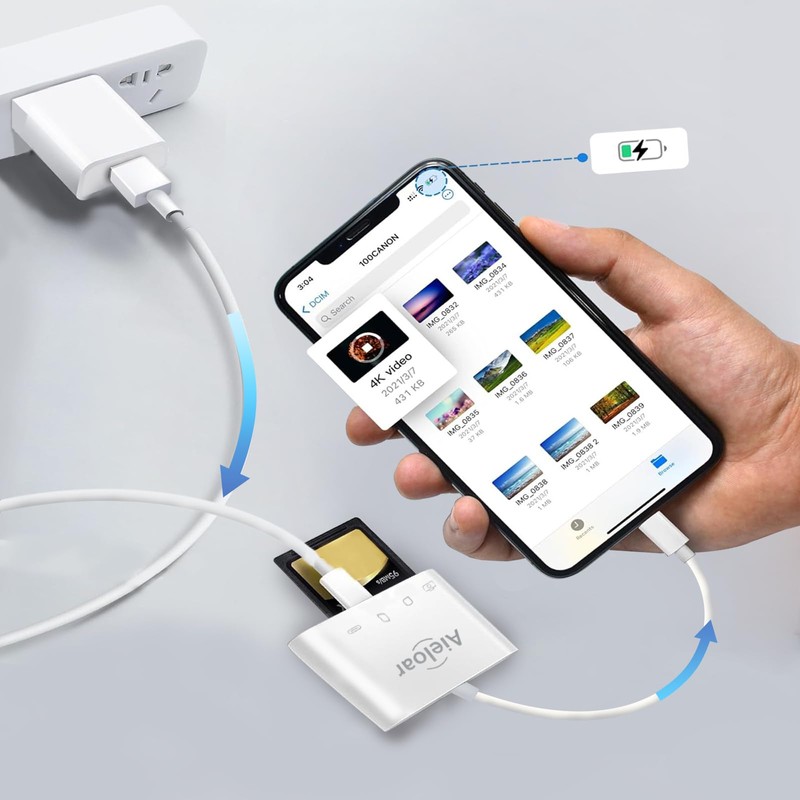 USB C SD Card Reader, Aieloar 4-in-1 High-Speed Data Transfer