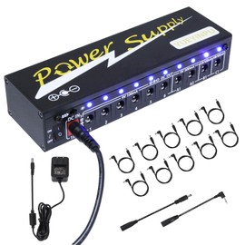 Yueyinpu - Fuente de alimentación para pedales de efecto de guitarra, 10 salidas CC aisladas de 9 V/12 V/18 V para pedal de efecto con protección separada contra cortocircuitos