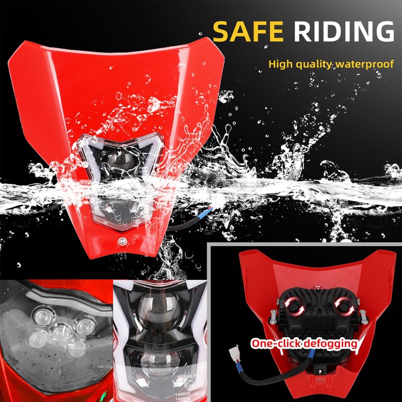 Dirt Bike Headlight,Motorcycle Head Light Universal for CRF450R CRF450L CRF450RX