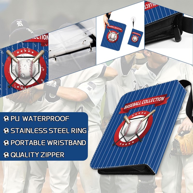 Trading Card Binder Baseball Card Binder,400 Pockets Album for Trading