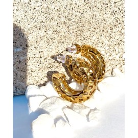 Georgina Nicol Stainless Steel Tarnish Free C Shaped 18k Gold Plated Earrings