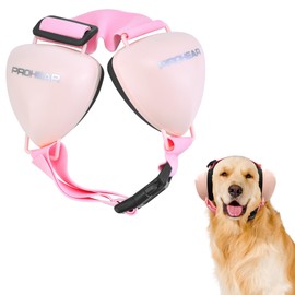 PROHEAR Dog Ear Muffs Hearing Protection for Dogs, NRR 28dB Noise Cancelling Headphones, Easy to Adjust Dog Hearing Protection Earmuffs for Thunder, Hunting, Tourism, Cars, Racing, Medium, Pink