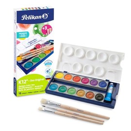 Pelikan K12 Paint Box Set with 12 Colors and 3 Brushes