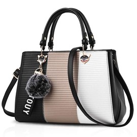 ZNYF Shoulder Tote Bag, Women’s, PU Leather, Large Capacity, 2-way Design, Waterproof, Great as a Gift - beige -