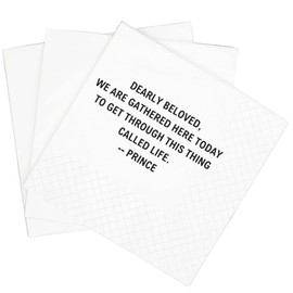 SharkBliss Funny Quotes Cocktail Napkins, 100 Pack Dearly Beloved We Are Gathered Here Today To Get Through This Thing Called Life Birthday Anniversary Cocktail Napkins 2-Ply, 5x5" (Dearly Beloved)