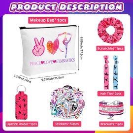 Seenelling 56 Pcs Sport Inspirational Gifts for Women Cosmetic Bag Purse Accessories for Players Teams Stuff Birthday Gifts Sport Party Favors(Simple Gymnastics,Rose Red)