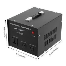 RustyVioum Voltage Converter Transformer, DT-5000VA Heavy Duty Step Up/Down Transformer Converter 240V to 110V, 110V to 240V with Circuit Breaker Protection 4 Ac Outputs