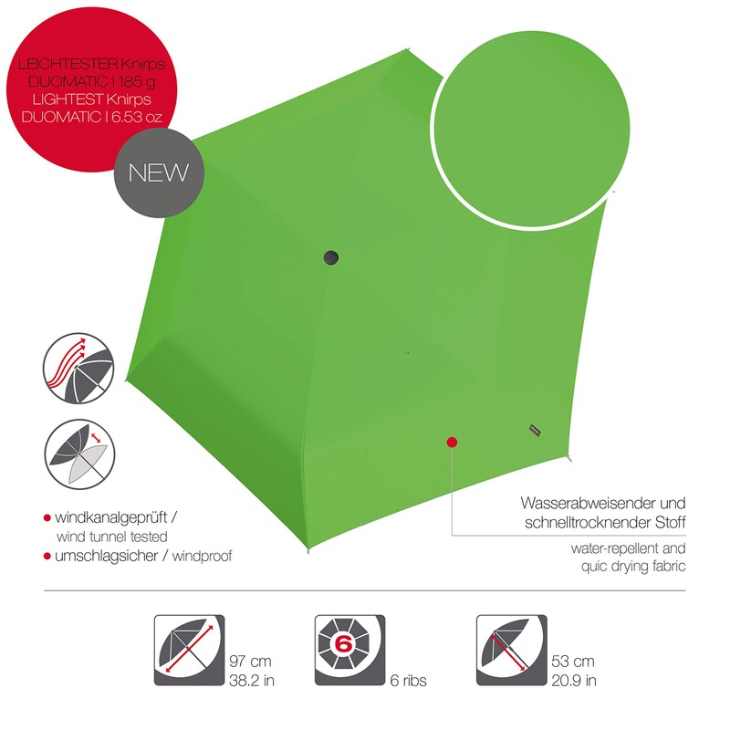 Knirps Ultra U.200 Medium Duomatic Pocket Umbrella - Automatic Open/Close