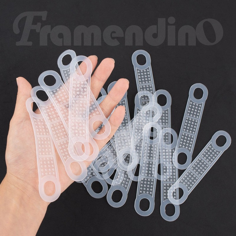 Framendino, 100 Pack Clear Non-Slip Rubber Clothes Hanger Grips Clothing