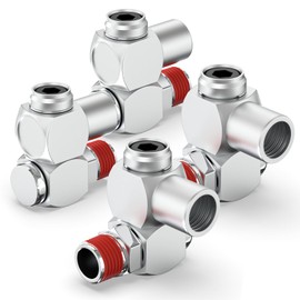 ERGAOBOY 4 PCS Silver 1/4" BSP Swivel Fitting Air Tool, 360 Degree Swivel Air Hose Connector Industrial Portable Pneumatic Adapte